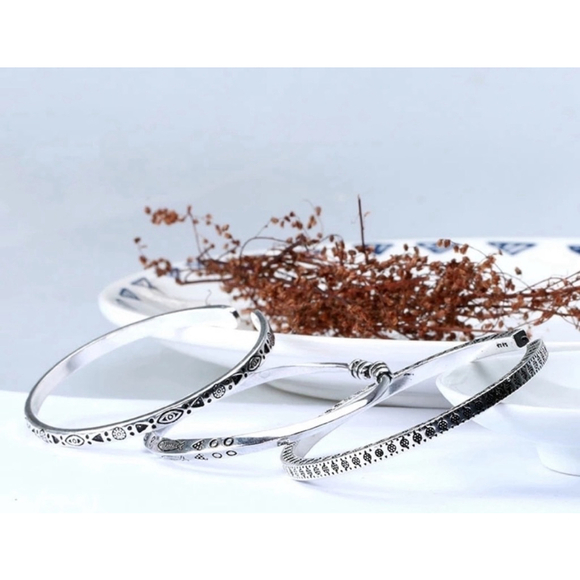 NEW Men’s Unisex Engraved 925 Sterling Silver Adjustable Cuff Bracelet - Picture 7 of 16